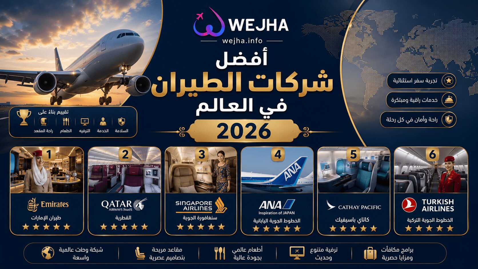 أفضل شركات الطيران في العالم 2026